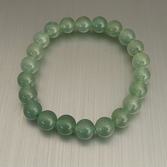 Jewelry - Natural Crystal Green Aventurine 8mm Gemstone Stretch Bracelet 7”